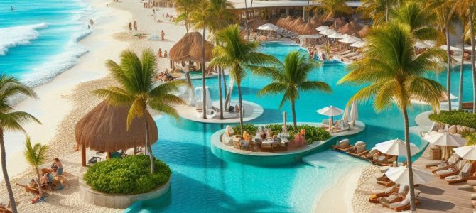 Vista panorámica de los mejores hoteles en Cancún, México, destacando opciones de alojamiento de lujo y accesibles frente al mar.